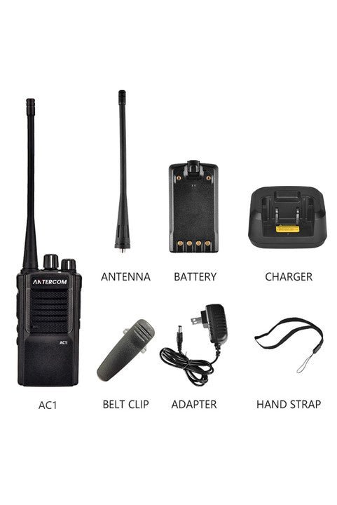 ANTERCOM AC1: IP54 Walkie Talkie, Portable Radio, 1600mAh/2000mAh, Secure Digital